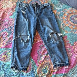 Women's Distressed Blue Jeans